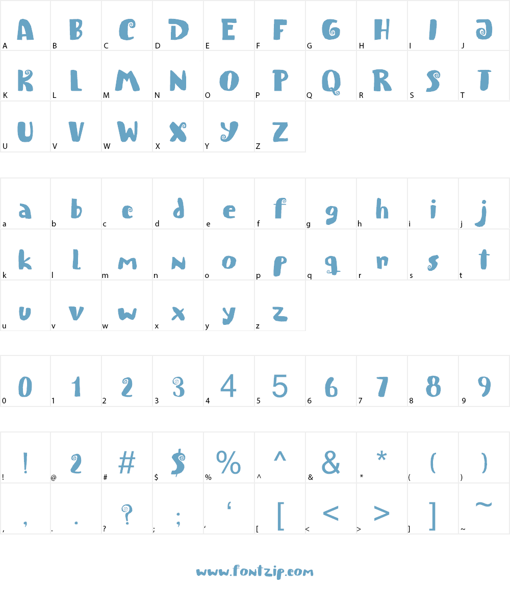 Spiraling Down DEMO Font Character